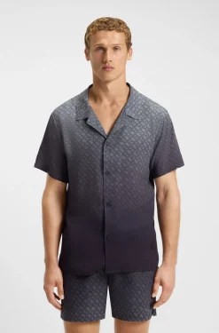 Regular-fit shirt with degradé monogram print
