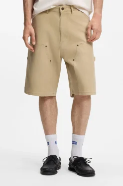Regular-fit shorts in stretch-cotton canvas