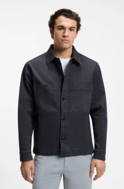Regular-fit stretch-cotton denim shirt