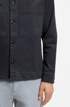 Regular-fit stretch-cotton denim shirt