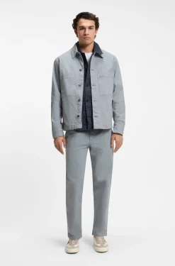Regular-fit stretch-cotton denim shirt