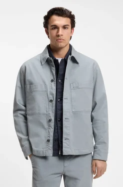 Regular-fit stretch-cotton denim shirt