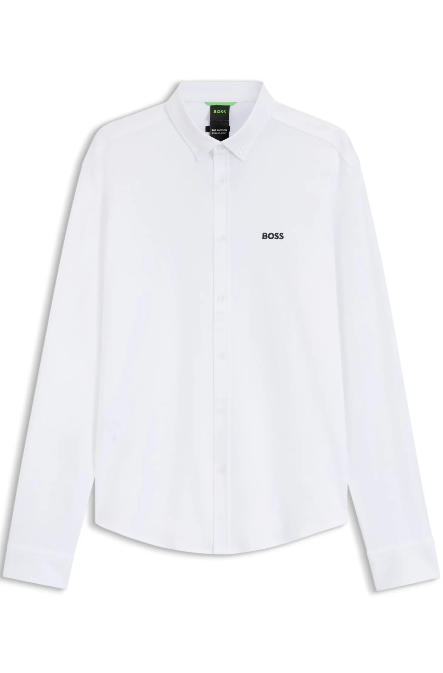 Regular-fit stretch jersey shirt with logo