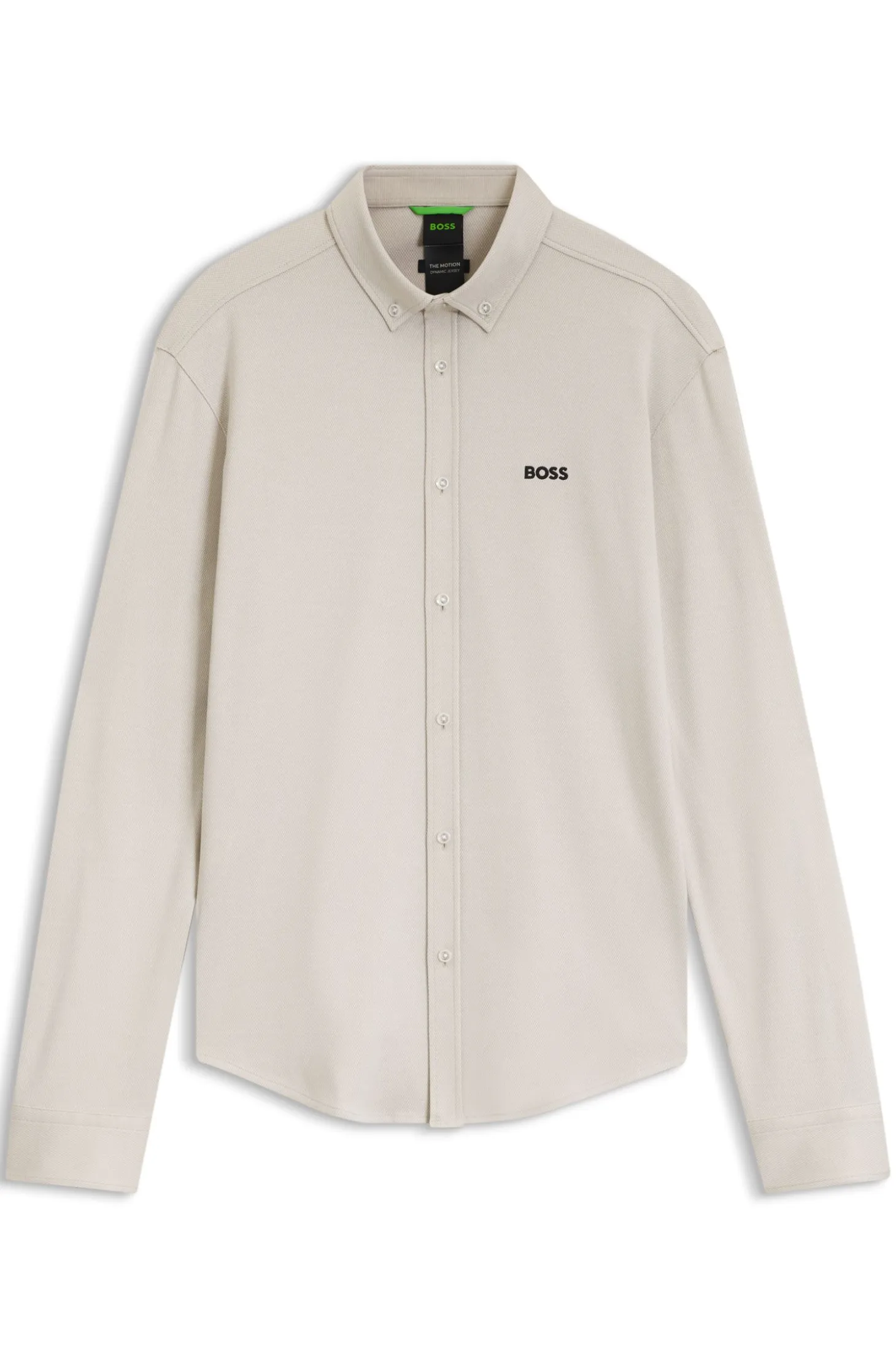 Regular-fit stretch jersey shirt with logo
