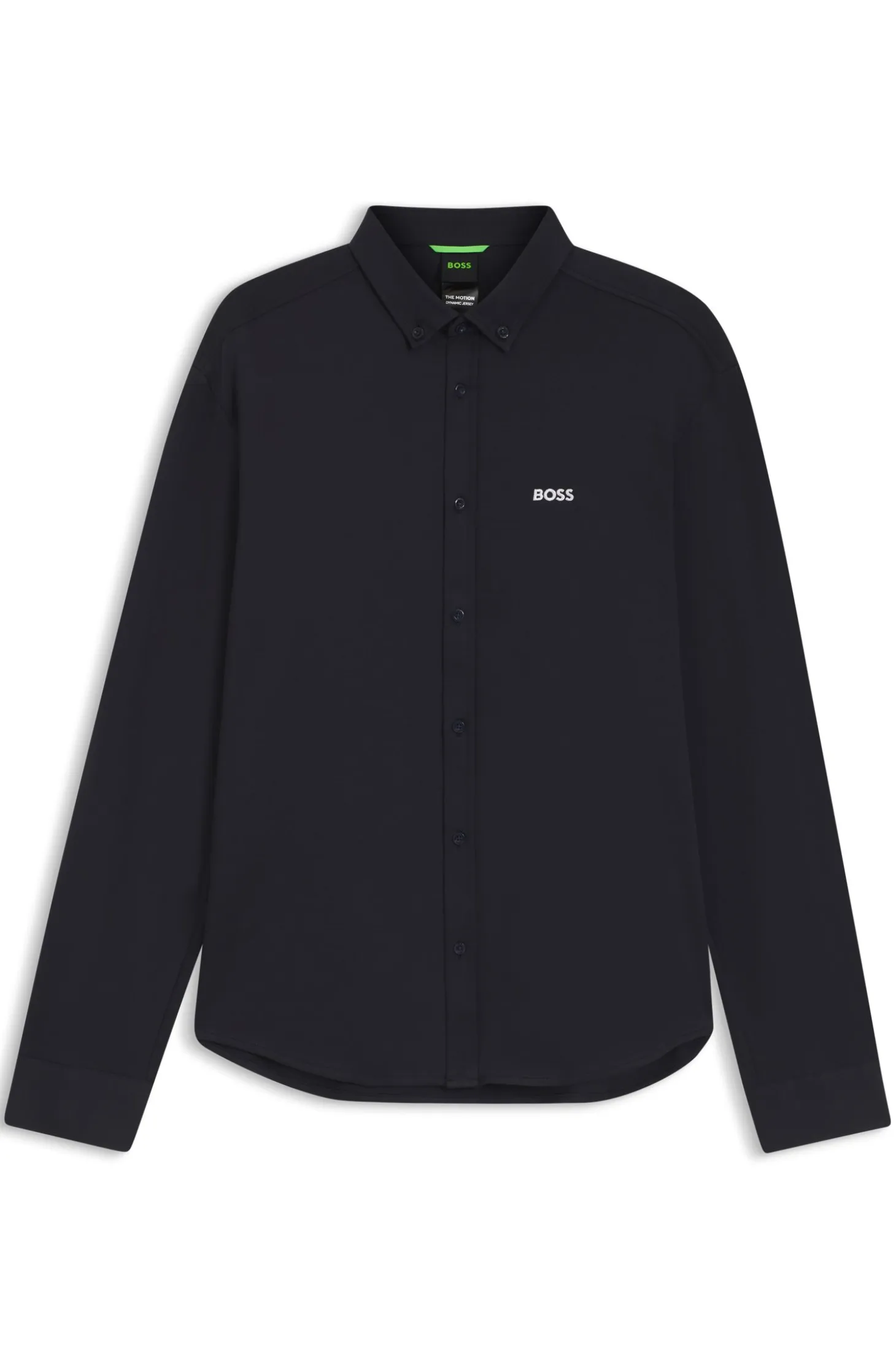 Regular-fit stretch jersey shirt with logo