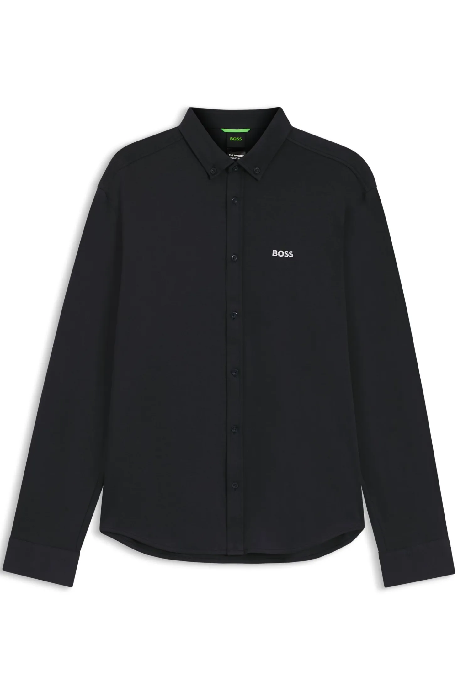 Regular-fit stretch jersey shirt with logo