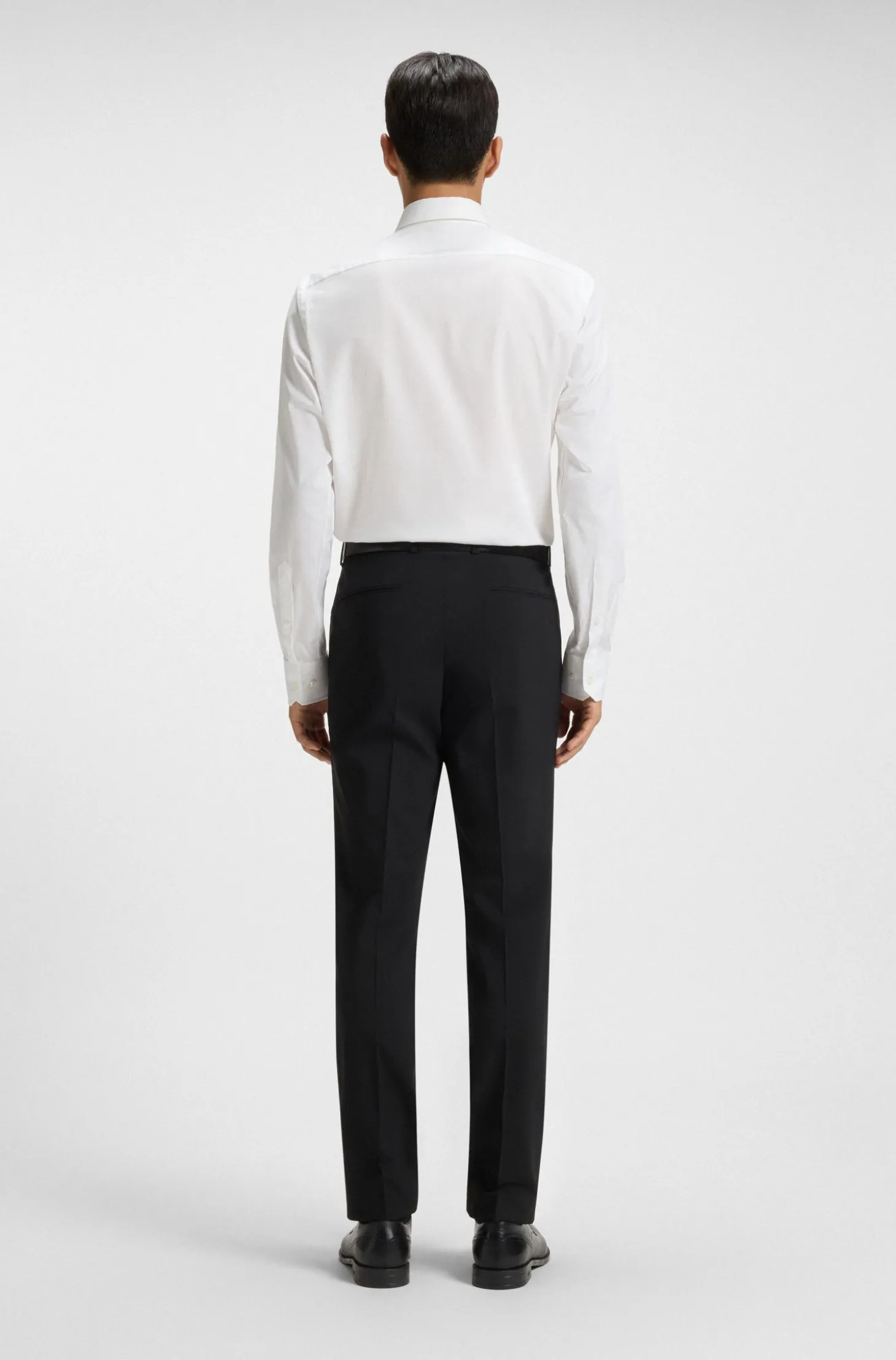 Regular-fit stretch-twill formal business shirt