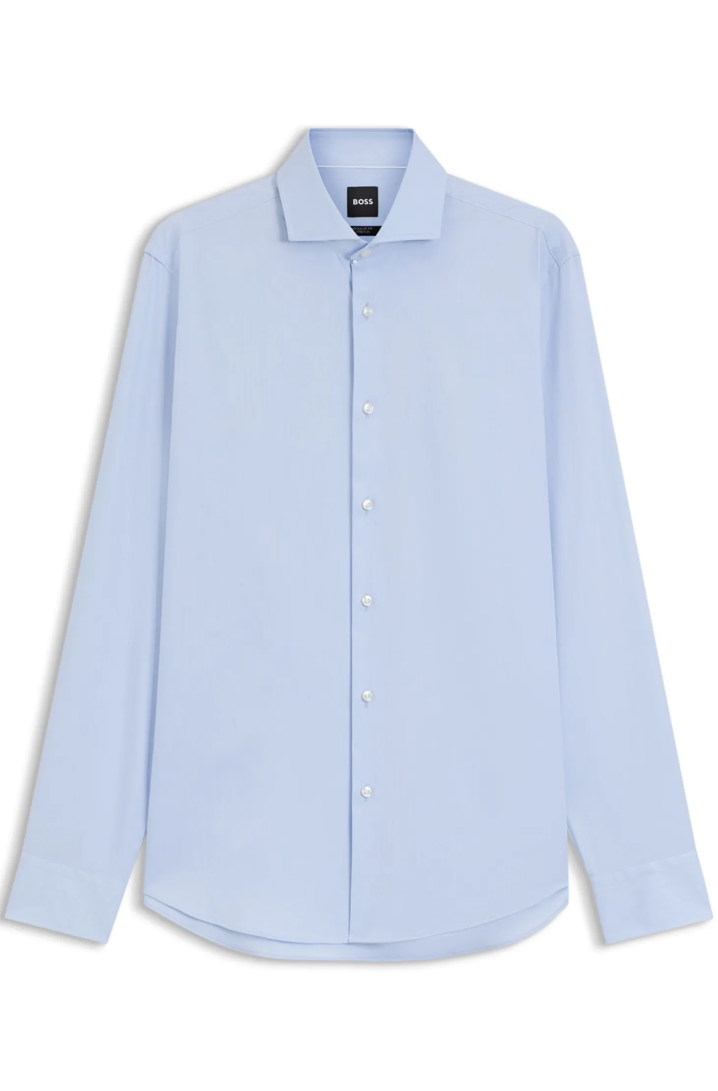 Regular-fit stretch-twill formal business shirt