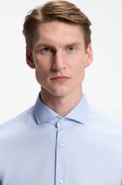 Regular-fit stretch-twill formal business shirt