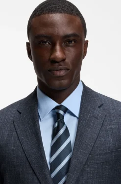 Regular-fit suit jacket in a patterned wool blend