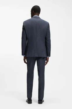 Regular-fit suit jacket in a patterned wool blend