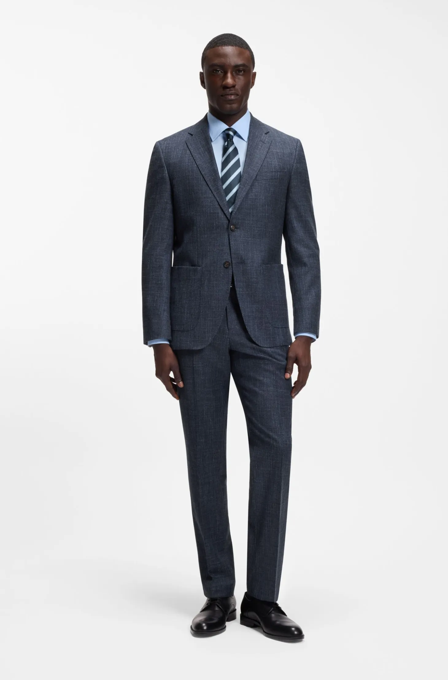Regular-fit suit jacket in a patterned wool blend