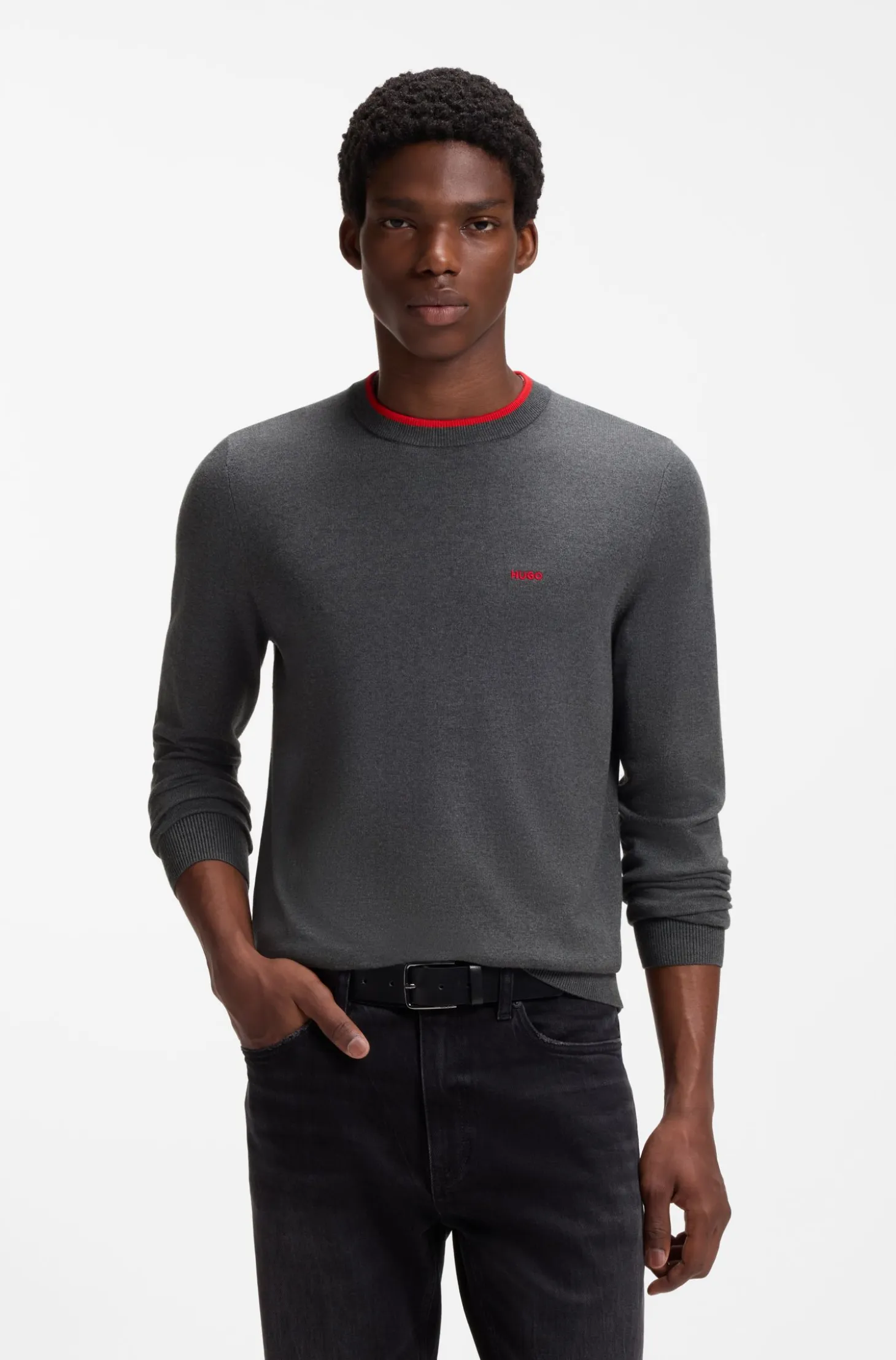 Regular-fit sweater in a cotton blend
