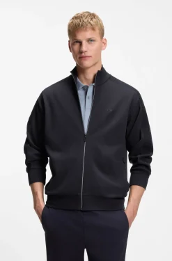 Regular-fit sweatshirt with tonal jacquard tape