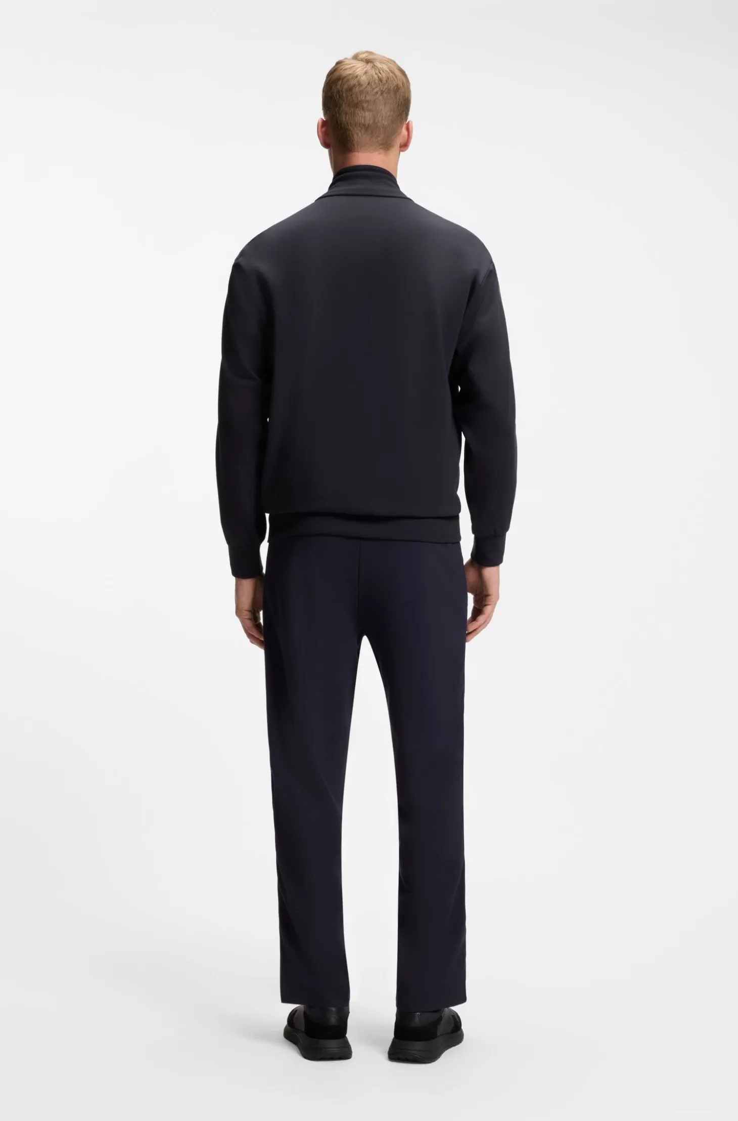 Regular-fit sweatshirt with tonal jacquard tape