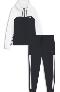 Regular-fit tracksuit in stretch cotton