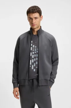 Regular-fit tracksuit set in stretch cotton with striped trims