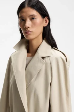 Regular-fit trench coat in stretch cotton