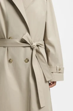Regular-fit trench coat in stretch cotton