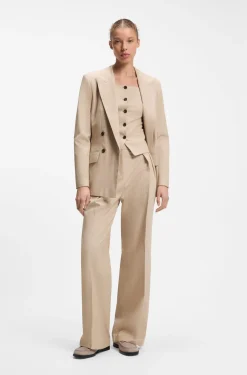 Regular-fit trousers in a sparkling pinstripe cotton blend