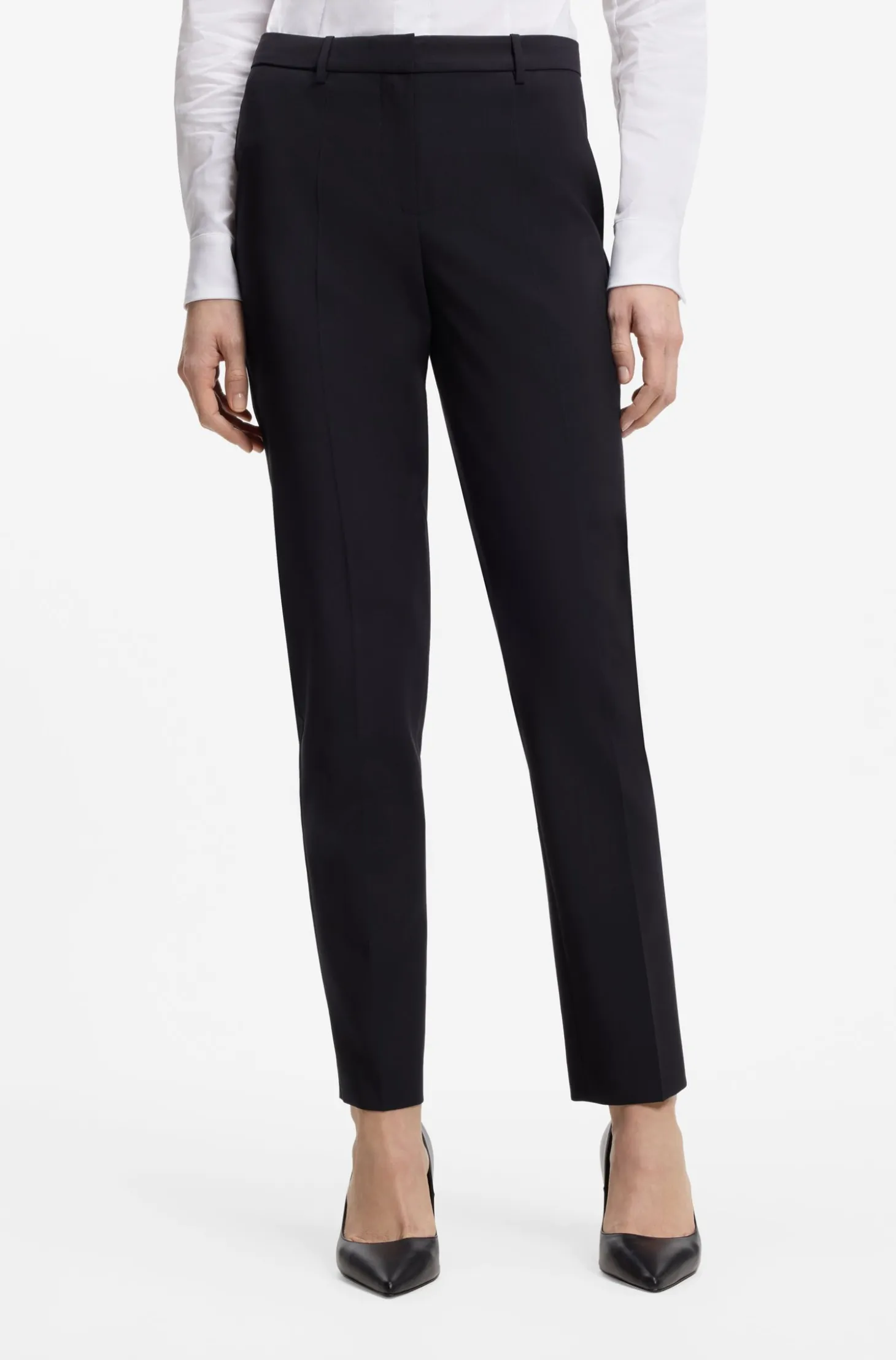 Regular-fit trousers in Italian-made virgin wool