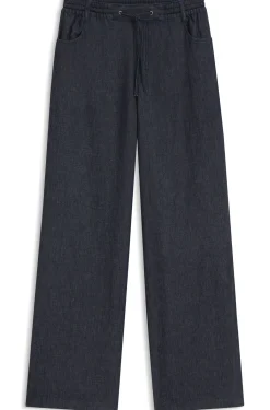 Regular-fit trousers in lightweight denim with drawstring waist