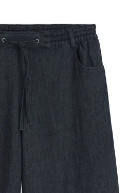 Regular-fit trousers in lightweight denim with drawstring waist