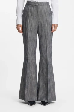 Regular-fit trousers in melange denim