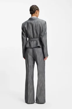 Regular-fit trousers in melange denim