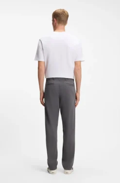 Regular-fit trousers in stretch-cotton satin