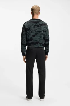 Regular-fit trousers in stretch-cotton satin