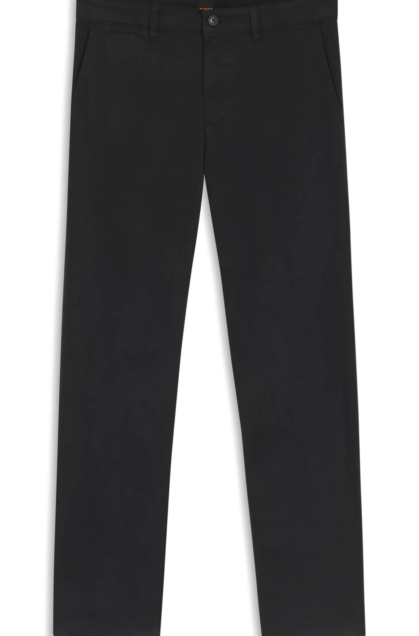 Regular-fit trousers in stretch-cotton satin
