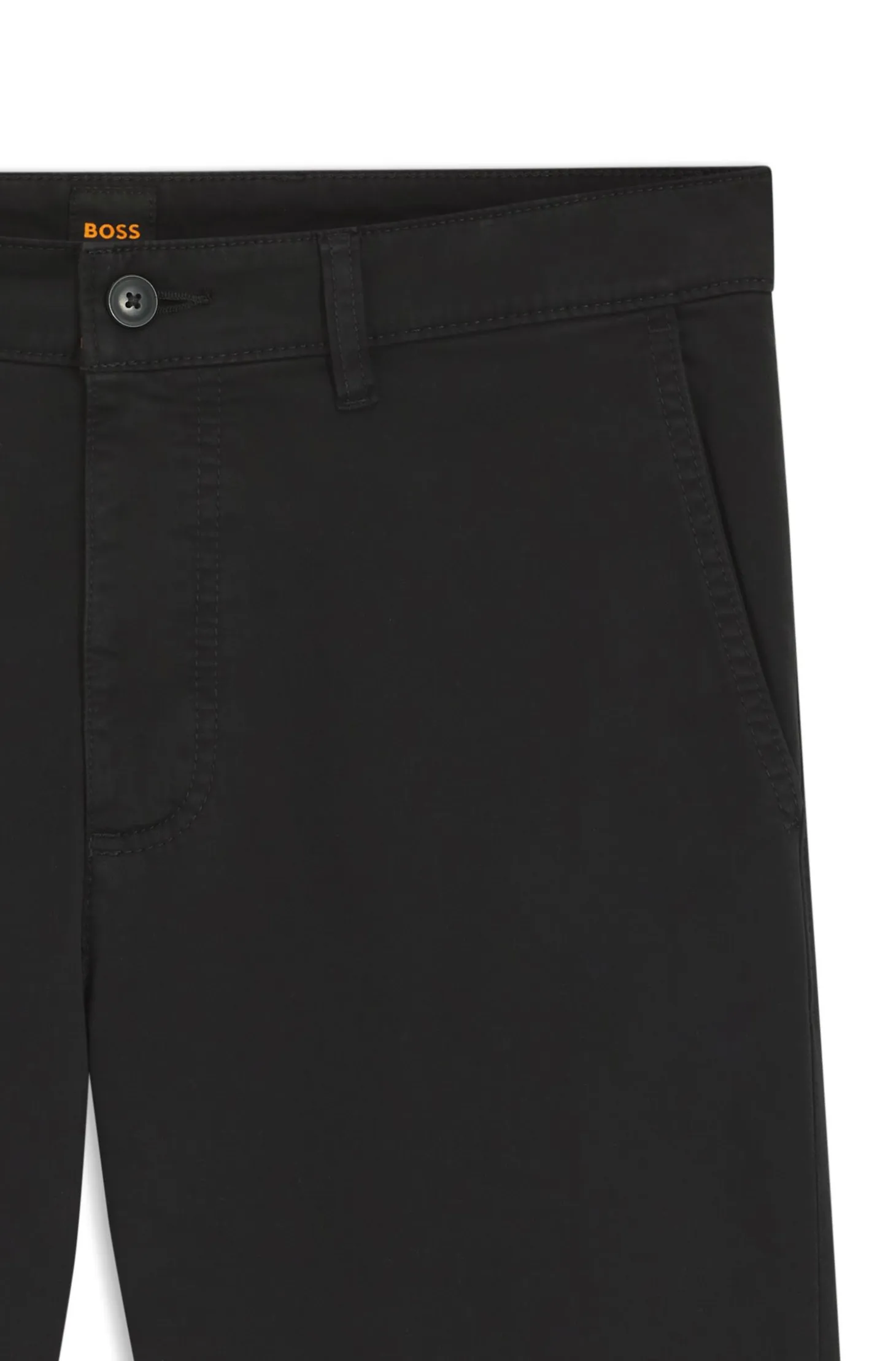 Regular-fit trousers in stretch-cotton satin