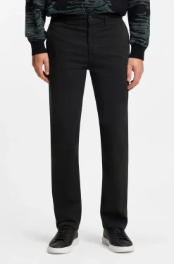 Regular-fit trousers in stretch-cotton satin