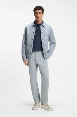 Regular-fit trousers in stretch-cotton satin