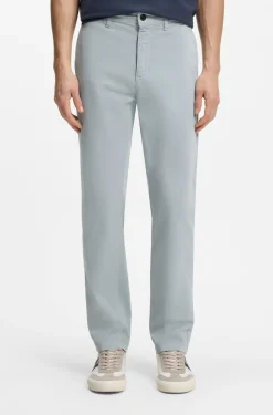 Regular-fit trousers in stretch-cotton satin