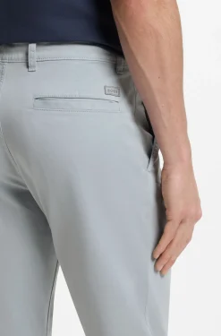 Regular-fit trousers in stretch-cotton satin