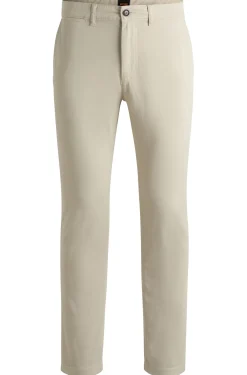 Regular-fit trousers in stretch-cotton satin