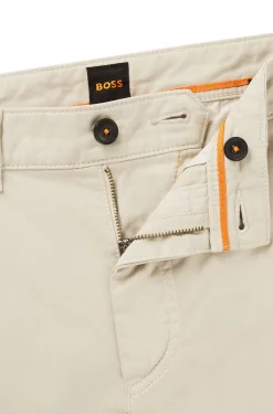 Regular-fit trousers in stretch-cotton satin