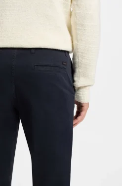 Regular-fit trousers in stretch-cotton satin