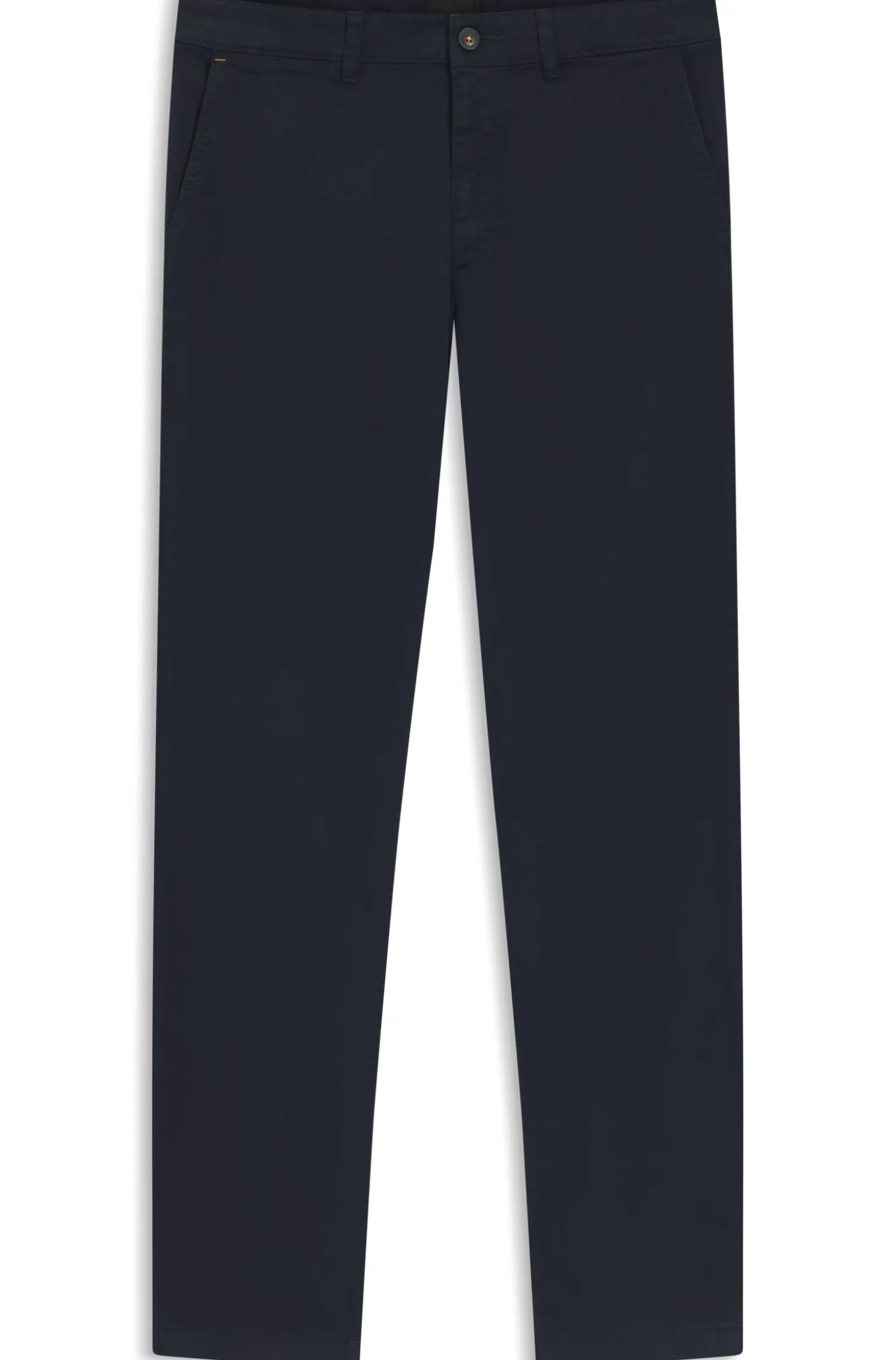 Regular-fit trousers in stretch-cotton satin