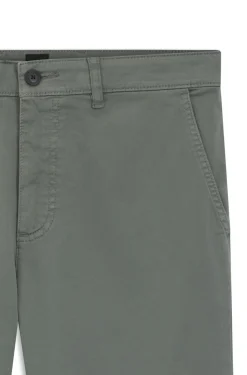 Regular-fit trousers in stretch-cotton satin