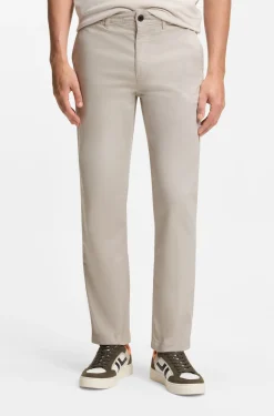 Regular-fit trousers in stretch-cotton satin