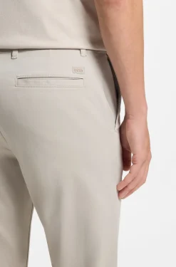 Regular-fit trousers in stretch-cotton satin
