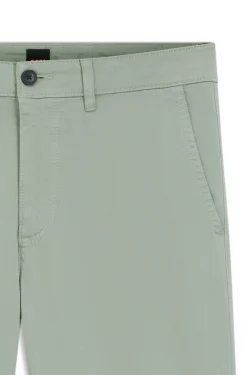 Regular-fit trousers in stretch-cotton satin