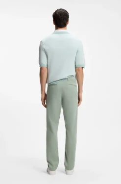 Regular-fit trousers in stretch-cotton satin