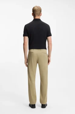 Regular-fit trousers in stretch-cotton satin