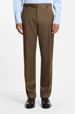 Regular-fit trousers in virgin and textured wool