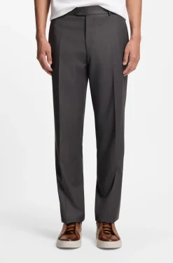 Regular-fit trousers in water-repellent virgin wool