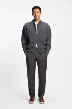 Regular-fit trousers in water-repellent virgin wool